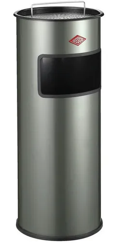 Wesco Standascher 30 mit Sieb, neusilber - Haushaltszubehör mit 30 Liter Fassungsvermögen, ausgestattet mit einem herausnehmbaren Aluminium-Aschereinsatz für einfache Reinigung und langlebige Nutzung.