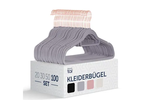 Blumtal Kleiderbügel 100 Stück in grau von Blumtal