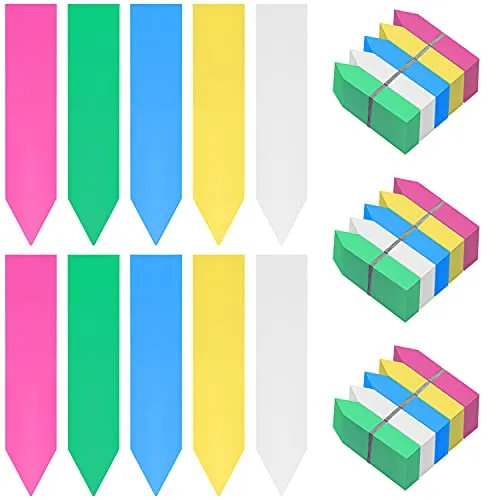 BELLE VOUS 500 STK Bunte Pflanzenstecker zum Beschriften aus Plastik – 10x2cm Pflanzenschilder Wetterfest Etiketten zum Beschriften in 5 Farben für Anzucht Zubehör, Samen, Pflanzen, Kräuter