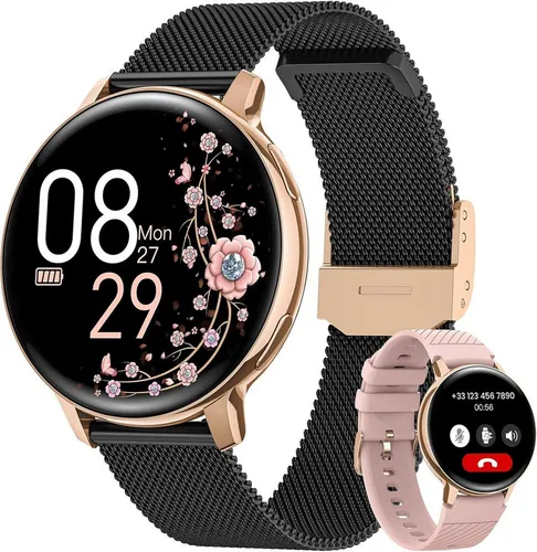 SWGOTA Smartwatch - Elegante Damen Smartwatch mit HD Display und Fitness-Funktionen - Smartwatches: Stilvolle Damen Smartwatch mit 1,39