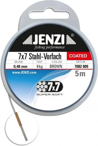 Jenzi Stahlvorfach 7x7 Coated 9kg 5m