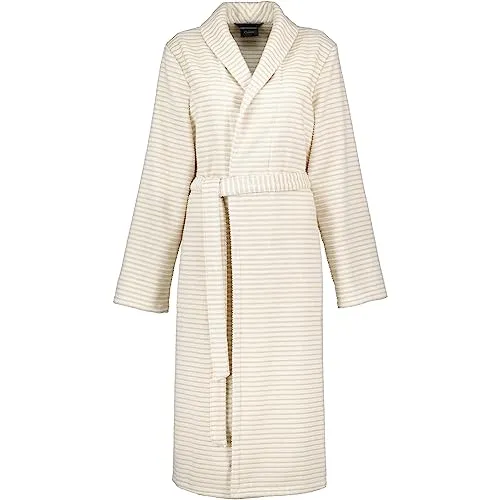 Cawö Home Bademantel Damen Schalkragen 5316 beige - 33 S - Bademantel für Damen mit eleganter Struktur-Optik und pflegeleichtem Material, 100% hochwertige Baumwolle, ideal für den täglichen Gebrauch, Made in Germany.