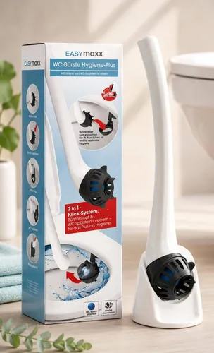EASYmaxx WC Bürste Hygiene Plus 2in1 Spülstein Weiß Schwarz