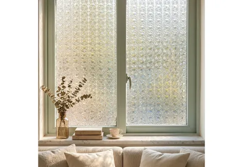 HomeBella Fensterfolie blickdicht selbsthaftend Sichtschutzfolie ohne Kleber