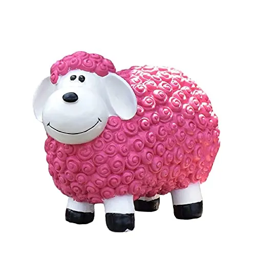 Geschenkestadl Gartenfigur Schaf wetterfest 23 cm hoch Tier Figur (Brombeer)