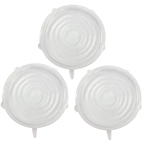 Stück 24,9 cm große Silikon-Stretchdeckel, sicher in Mikrowellen-Geschirrspüler, Kühlschrank, wiederverwendbar, langlebig, erweiterbare Lebensmittelabdeckungen oder Schüsselabdeckungen 3