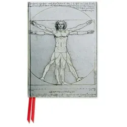 Premium Notizbuch DIN A6: Leonardo da Vinci, Vitruvianischer Mensch