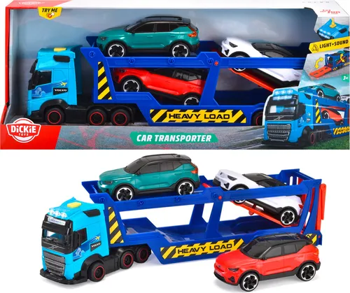 Dickie Car Transporter (203747017) - Spielzeug Auto Transporter, ideal für kleine Rennfahrer und große Abenteuer