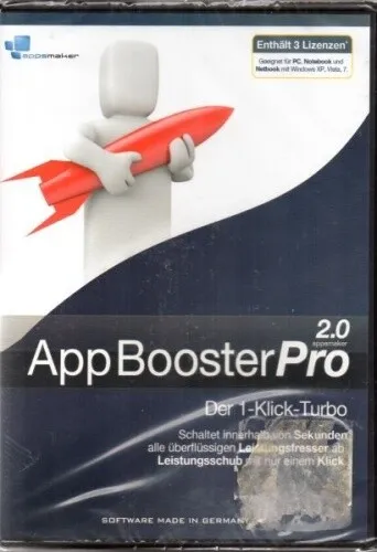 AppBooster Pro 2.0 - Software für Windows XP, optimiert die Leistung Ihrer Anwendungen und sorgt für ein schnelleres Nutzererlebnis.