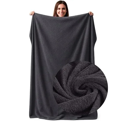 CalmyBEACH XXL Frottee Strandtuch 120x200cm in grau von CalmyBEACH
