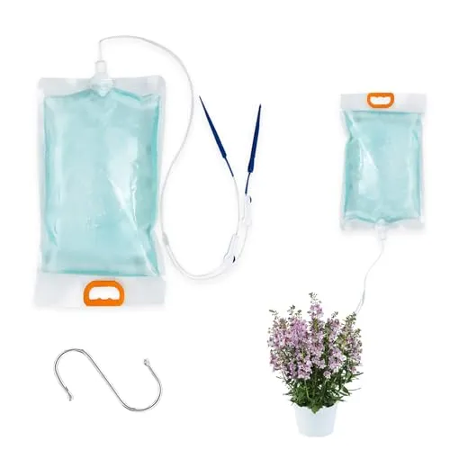 Vlecexs 3,5L Tropfbewässerungssystem Pflanzen BewäSserung Automatische Twei Steuerventile Kunststoff Bewässerungsgerät Bäume Pflanzenbewässerung Zimmerpflanzen Blumentopf Urlaubsbewässerung