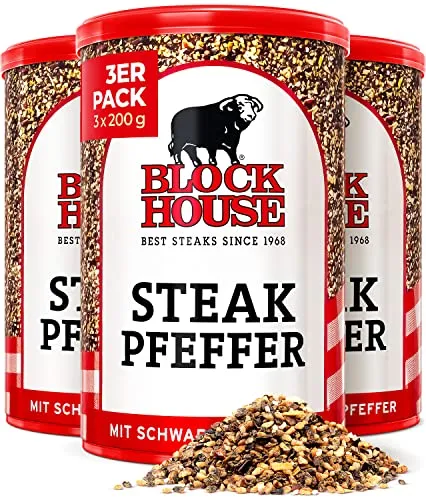 Block House Steak Pfeffer mit schwarzem Pfeffer 3x 200g von Block House