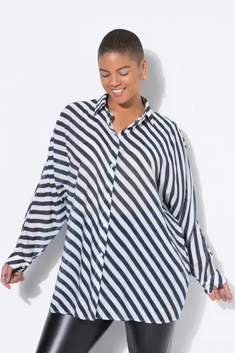 Studio Untold Hemdbluse Hemd leicht transparent Streifen Fledermausärmel