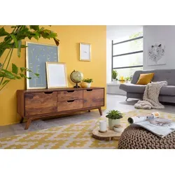 Lowboard Sheesham 134x40x49 walnuss lackiert MALMÖ 2 #102 von Massivholzmöbel24