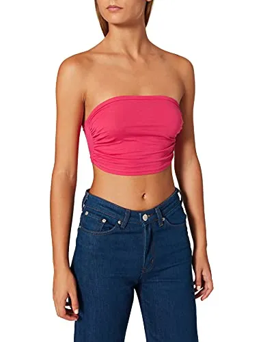 Urban Classics Damen Ladies Bandeau Top Bandeau Top,, per pack Pink (fuchsia 00106), Large(Herstellergröße: L)