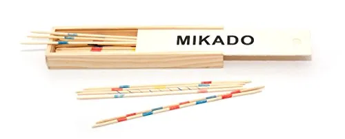 Jeujura JeujuraJ64225 Mikado Spiel im Holzkoffer, Mehrfarbig
