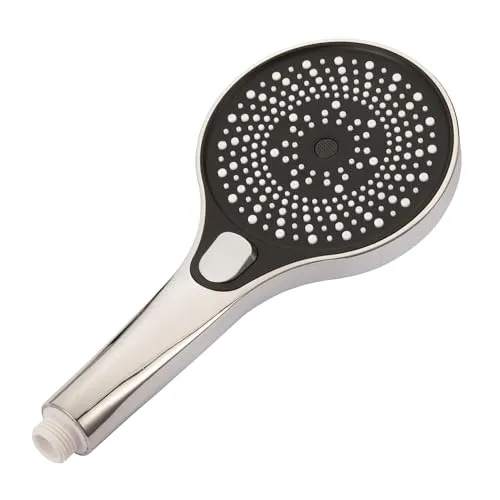 Xrmxf Duschkopf, Hochdruck Handbrause mit 3 Sprühmodi -Regen/Massage/Puls, Luftdruck-Boost Design, Großes Duschpanel & Großer Wasserdurchfluss, Duschbrause für Niedrigen Wasserdruck, Chrom (Silber)