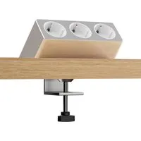 kalb Luxor 3-Fach Steckdose mit Tischklemme in silber von kalb Material für Möbel