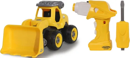 JAMARA Radlader Bausatz - Fernbedienung & Hand-Schraubendreher für Kinder ab 3 Jahre - RC-Modelle mit 2,4 GHz für Mehrspielerbetrieb, fördert Feinmotorik und technisches Verständnis, großer Bauspaß mit robustem Kunststoff und Gummibereifung.