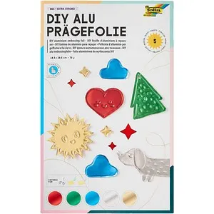 folia Prägefolie farbsortiert, 5 Blatt
