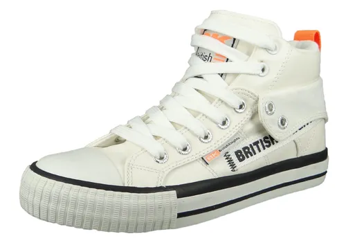 British Knights ROCO Tag Sneaker in Weiß/Neon Orange, 36 EU - Herren-Sneaker mit trendigem Design und auffälligen Neon-Details für einen stylishen Look.