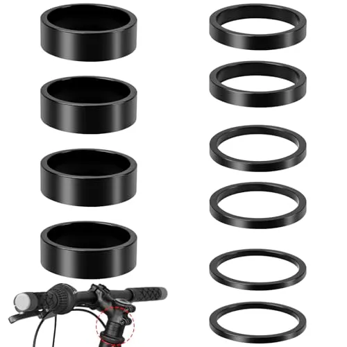 CONJURAIDE 10 Stück Ahead Spacer 1 1/8 Zoll, 2 3 5 10mm Aluminium Platte Spacer Fahrrad Ahead Kappe Fahrradlenker Erhöhung Lenkererhöhung Distanzscheiben Vorbau Steuersatz Abstandshalter Fahrrad
