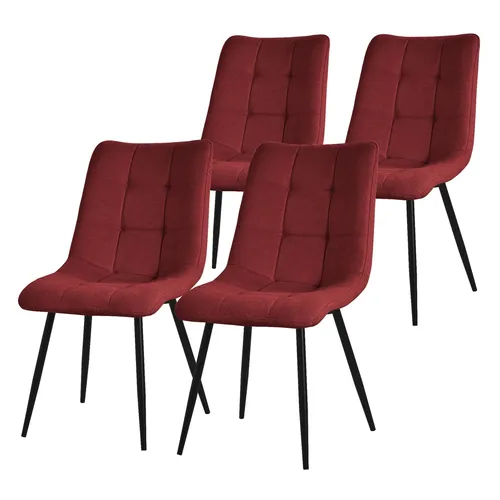 ML-Design 4er Esszimmerstühle Set - Komfortable Polsterstühle in Rot - Stühle für Esszimmer, Küche oder Arbeitszimmer. Bequeme Polsterung und modernes Design für hohen Sitzkomfort und Langlebigkeit. Ideal für lange Abende mit Freunden und Familie.