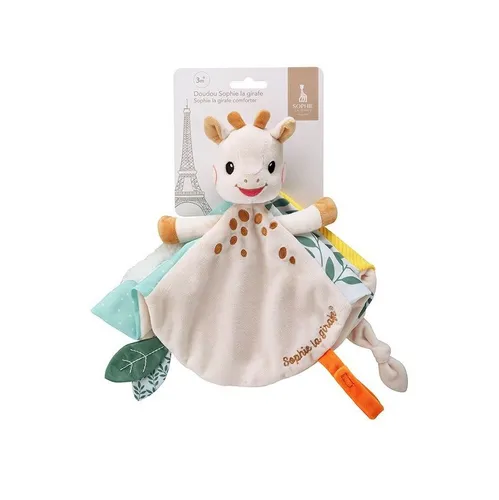 Vulli Schmusetuch Sophie la girafe Trösterchen - Stilltuch mit Schnullerbefestigung, besonders weich und ideal für süße Träume. Farbenfrohes Design regt die Sinne an und sorgt für Geborgenheit.