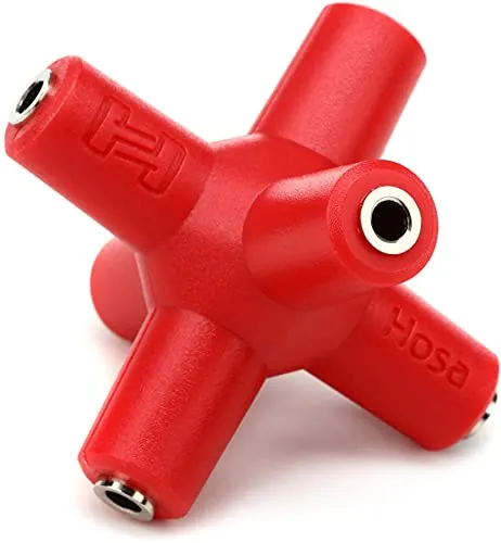 Hosa Audio GMM105 Knucklebone 5-fach Audio-Splitter - Audio-Adapter für 1-zu-5 Signal-Splitter mit 3,5mm Buchsen, ideal für professionelle und Freizeit-Anwendungen, ermöglicht müheloses Anschließen mehrerer Kopfhörer oder Module.