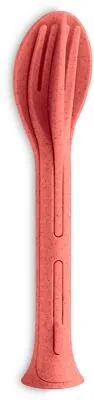 Koziol Klikk Pocket Besteckset, 3-teilig, nature coral