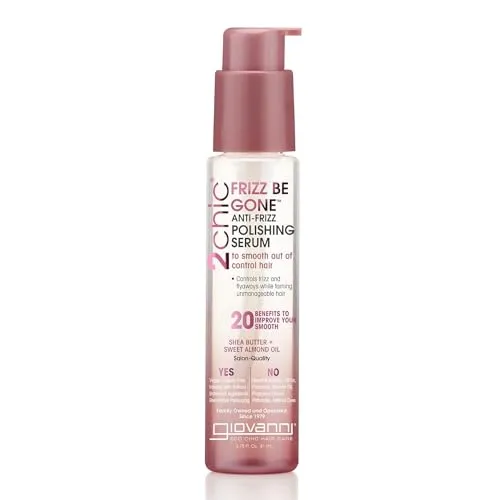Giovanni Cosmetics 2chic Frizz Be Gone Polishing Serum, 106 g - Hochwertiges Polierserum für lockiges und strukturiertes Haar. Reduziert Frizz und sorgt für geschmeidige, definierte Styles. Ideal für den täglichen Einsatz.