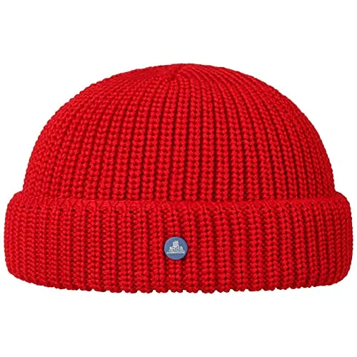 HAMMABURG Strick Dockermütze Beanie Wolle Made in Italy Damen Herren Herbst Winter rot One Size