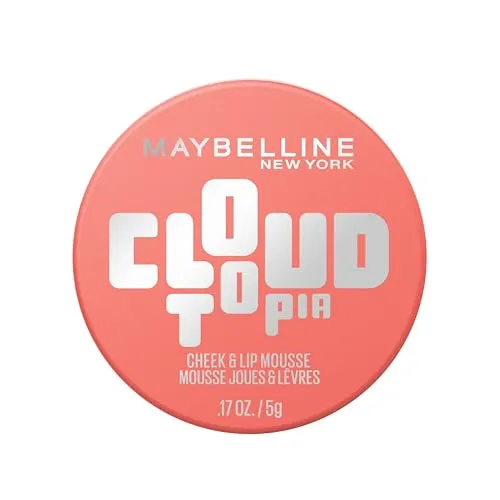 Maybelline New York Cloudtopia Wangen- & Lippen Mousse, 2-in-1 Blush & Lippenfarbe für 14H Halt, Luftig-leichte Textur & mattes Finish, Nr. 05 Coral Illusion, 5g