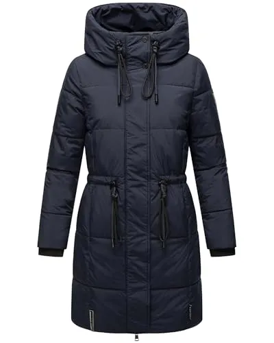 Navahoo Damen Wintermantel Zuckertatze XIV Navy Gr. XS - Funktionsjacke mit tailliertem Schnitt, warm gefüttert und wasserabweisend - ideal für kalte Tage und stilvoll auf dem Weihnachtsmarkt!