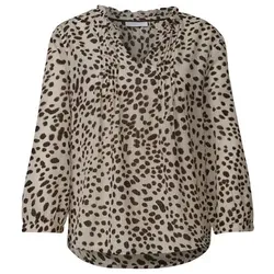 Street One Studio 3/4-Arm Bluse mit Split Neck und Print Schwarz 46