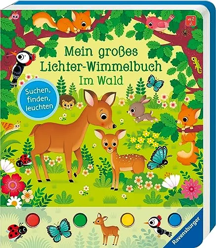 Mein großes Lichter-Wimmelbuch: Im Wald – Wimmelbuch ab 2 Jahre, mit über 50 Lichtern