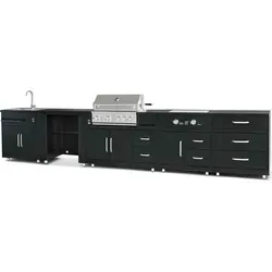 Outdoor-Küche mit 5 Elementen, darunter 2 Kochmodule