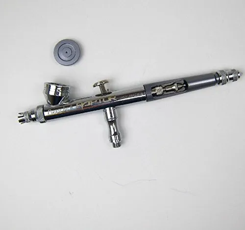 Airbrush-City Raptor RG-1L Paasche - Farbspritzpistolen mit verchromtem Gehäuse und eloxiertem Aluminiumgriff für lange Lebensdauer. Ideal für feine Details und vielseitige Anwendungen wie Automobilgrafiken und Kunstprojekte.