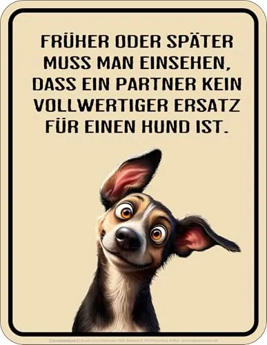 Witziges Deko Blechschild für Hundebesitzer