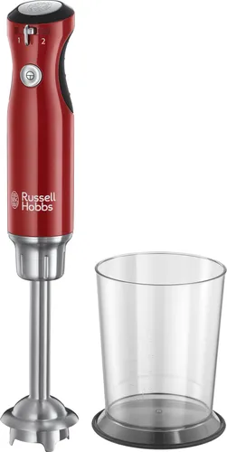 Russell Hobbs Stabmixer Retro rot, 700W - Stab- & Standmixer mit Infinity-Mix-Technologie für bis zu 40 % gleichmäßigere Mixergebnisse, inkl. BPA-freiem Messbecher und ergonomischem Griff – ideal für Smoothies, Suppen und mehr!