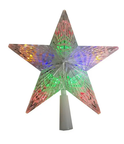 LED Weihnachts Stern Tannenbaum-Spitze Beleuchtung 10 bunte LEDs Batteriebetrieb