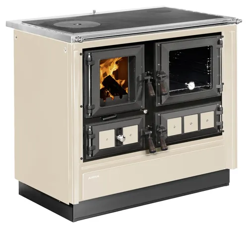 Justus Festbrennstoffherd Rustico-90 2.0 re Stahl creme von JUSTUS