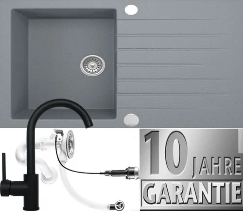 Granitspüle Grau Berlin 76x44 cm