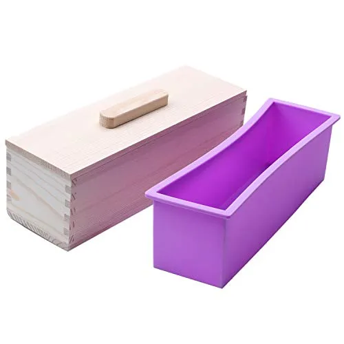 Peukerty Rechteckige -Seifenform mit Silikon-Auskleidung, Laib, Seife, Kerze, Werkzeug, zum Selbermachen, 1200 g Formenherstellungswerkzeug