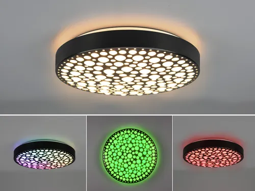 Reality Leuchten LED Deckenleuchte Chizu R67161132 - Moderne LED Deckenleuchte in Schwarz matt mit Fernbedienung, dimmbar und Farbwechselmodus für individuelle Lichtstimmung. Ideal für jeden Raum!