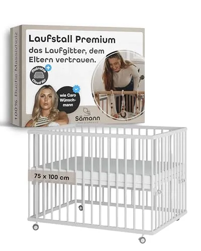 Sämann Baby Laufstall aus Holz 75x100 cm von Sämann