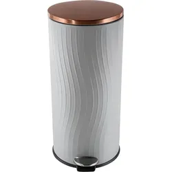 HTI-Living Treteimer Jannik 30 Liter in Grau Kupfer - Eleganter Mülleimer aus Edelstahl mit Trittmechanismus, ideal für stilvolle Haushalte. Perfekt für die Küche oder das Bad, Fassungsvermögen von 30 Litern.