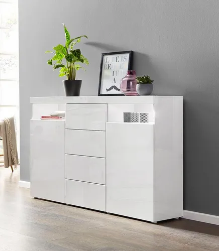 Borchardt Möbel Highboard Kapstadt 139 cm in Weiß