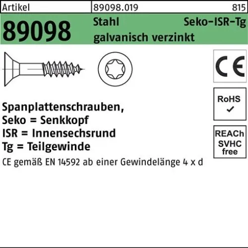500er PACK(Stk)  089098001090050030 Spanplattenschraube R 89098 SEKO Innensechsr