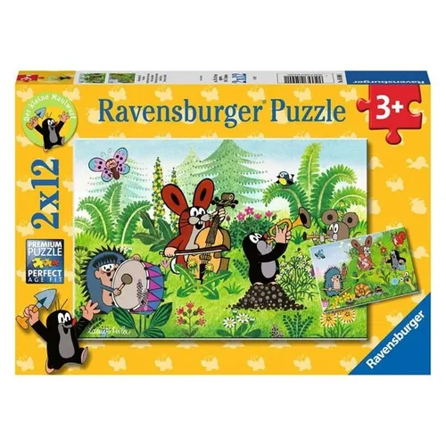 RAVENSBURGER PUZZLE DER MAULWURF GARTENPARTY MIT FREUNDEN 2 x 12 TEILE